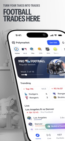 Скриншот Polymarket: Trade Live Sports 2